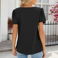 thumbnail image 6 of Njagoc3 Women's Crew Neck Puff Sleeve Short Sleeve Top,Black,M, 6 of 6