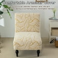 thumbnail image 2 of HonorHut Armless Chair Cover Jacquard Chair Slipcovers Without Arms Stretch Wing Back Chair Cover Chenille Printed Seat Cover Soft Washable Furniture Protector Yellow, 2 of 6