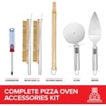 thumbnail image 3 of Essential Pizza Oven Accessories Kit- Includes Extra-Long Wooden Handle, 2 Brush Heads with Stainless Steel, Heat-Proof Bristles- + Slicer & Server |Works on Gozney, Blackstone & Pizza Ovens, 3 of 7