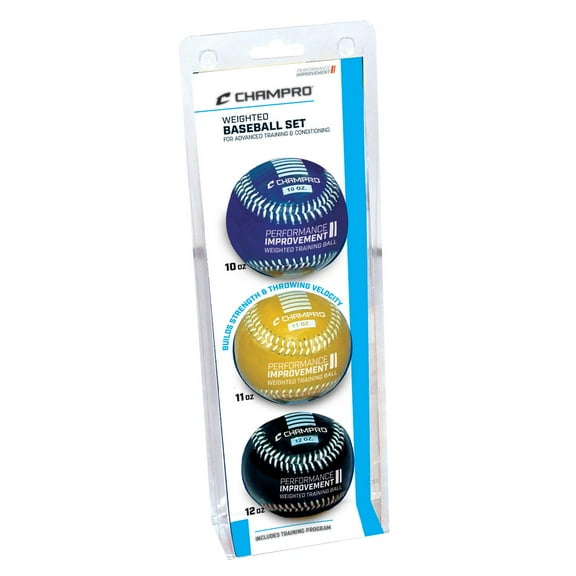 Champro Sports Advanced Weighted Training Baseball Set of 3 Balls; 10, 11, and 12 oz
