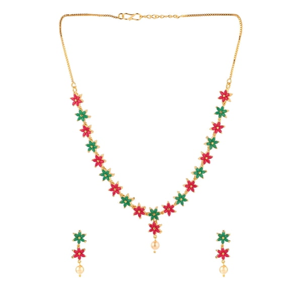 Efulgenz Bridal Crystal Cubic Zirconia Floral Necklace Earrings Jewelry Set for Women Bride Bridesmaids