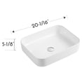thumbnail image 3 of DAX Ceramic Rectangle Bathroom Vessel Basin, Matte White, 3 of 4