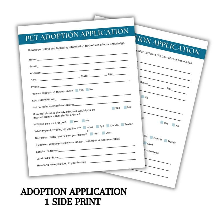 Rescue Animal Adoption Certificate Contract, Application