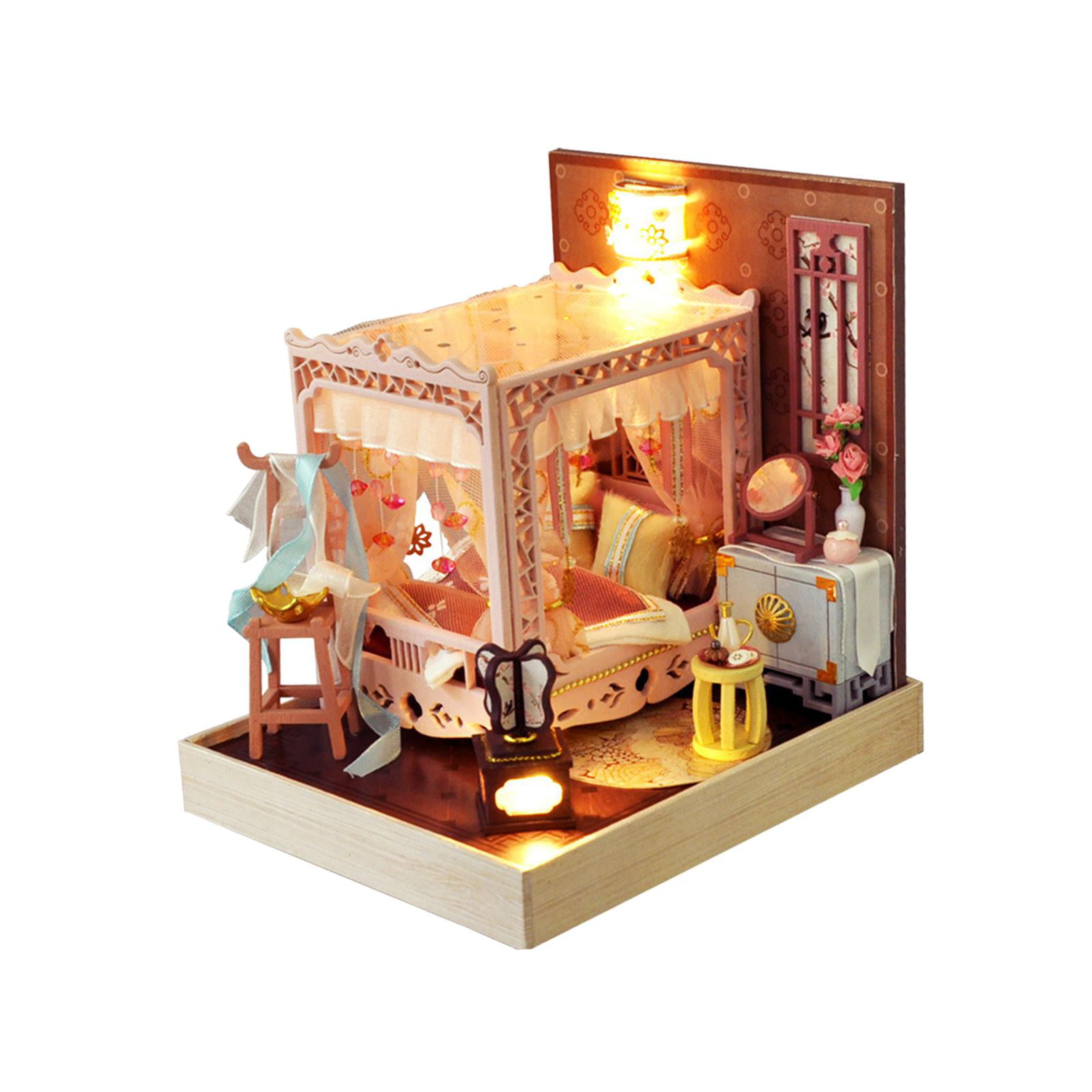 Details about   Miniature Dollhouse With Furniture Wooden Romantic Modern Cottage 3D Puzzle 