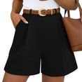 thumbnail image 2 of TFEOQRY Womens Casual Dressy Shorts Back Elastic Waist Loose Wide Leg Shorts with Pockets, 2 of 9