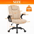 thumbnail image 2 of GASEE Leather Office Chair, Big and Tall Office Chair 400LBS Wide Seat Ergonomic Computer Desk Chair High Back Executive Leather Chair Adjustable Task Chair Lumbar Back with 1-Year Warranty, Beige, 2 of 12