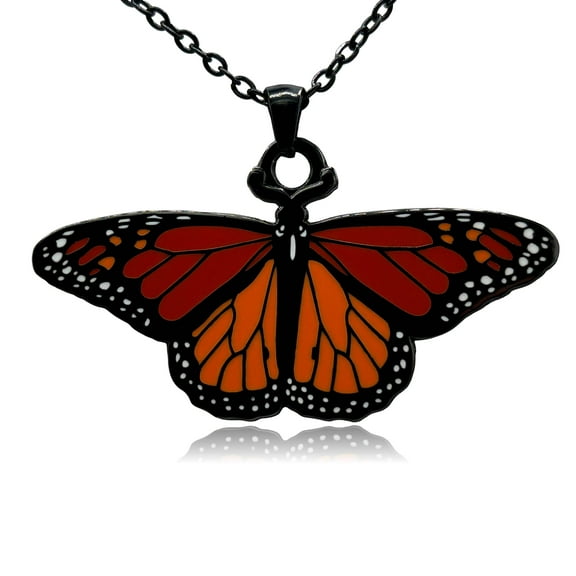 Monarch Butterfly Enamel Pendant Necklace | Clayton Jewelry Labs