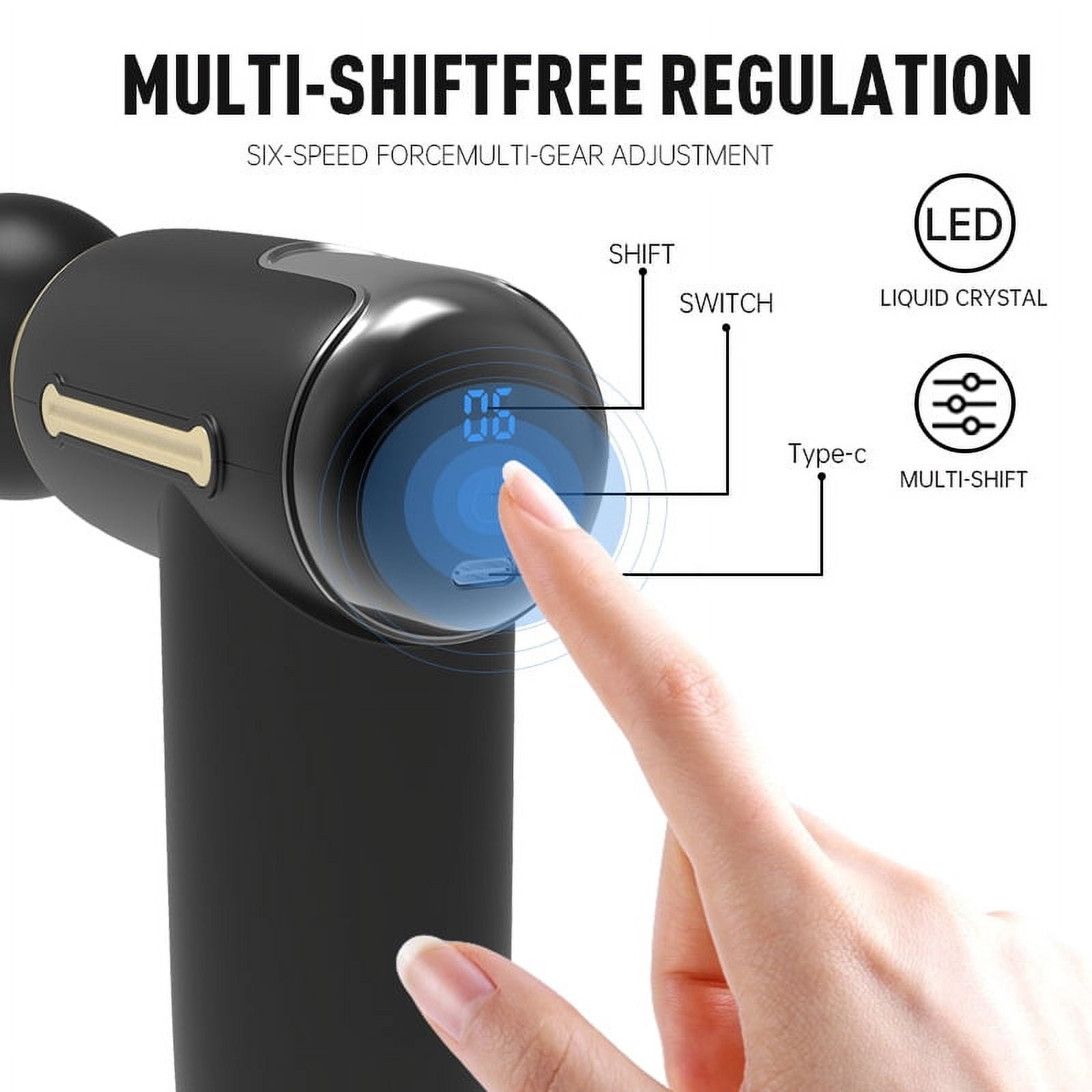 Fitness massage, shoulder, neck, arm, leg mini muscle relaxation, multi gear adjustment, portable fascia gun