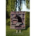 thumbnail image 1 of Cat Library Woven Throw Blanket | Boho Book Lover Bedroom Dark Woodland, 1 of 9