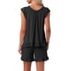 thumbnail image 3 of INSPIRAR CHIC Conjuntos de Pijamas de Dos Piezas para Mujeres con Mangas de Volante y Pantalones Cortos XL Negro, 3 of 5