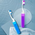 thumbnail image 3 of Folding Toothbrush Soft Bristles Compact Size Carry Easily Grip Comfortable Non-Slip Remove Tartar Plastic Emergency Folding Type Travel Toothbrush for Camping, 3 of 8