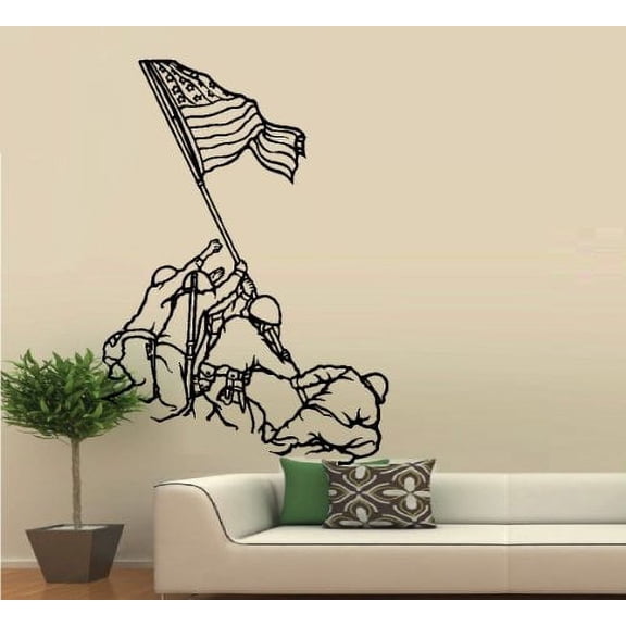 Decal ~ THE RAISING OF THE FLAG: AT IWO JIMA ~ WALL DECAL 20" X 24"