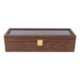 thumbnail image 1 of Caja organizadora de almacenamiento de joyería y reloj de madera Vintage con 6 ranuras, caja contenedor de almacenamiento para exhibición, 1 of 5
