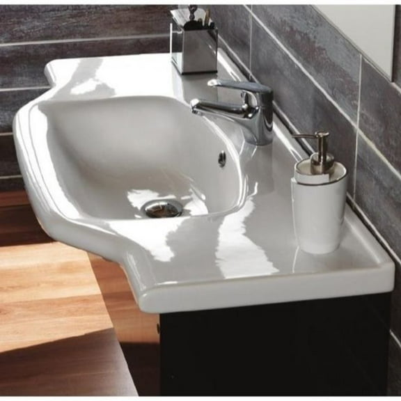 CeraStyle by Nameeks Yeni Klasik Ceramic 32'' Wall Mounted Bathroom Sink with Overflow
