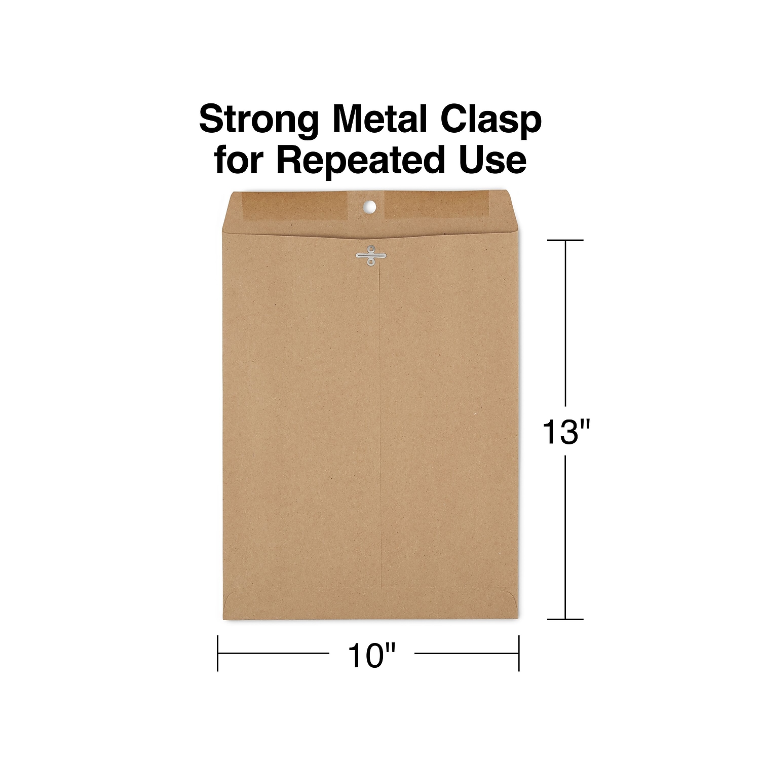 Staples Clasp & Moistenable Glue Catalog Envelopes 10" x 13" Natural Brown 100/Box (19965)