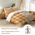 thumbnail image 7 of Thanksgiving Rustic Bedding Duvet Cover Set Queen Size 4 Pieces Farmhouse Orange Lattice Bedding Set with Zipper Closure, 1 Comforter Cover 90x92 Inches 1 Flat Sheet & 2 Pillow Cases, 7 of 7
