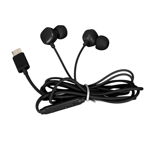 Écouteurs USB-C de Type avec Réduction du Bruit et Contrôle du volume, Dotés d'Un design Léger et Confortable. Ces Écouteurs Filaires Noirs Sont Faits d'Un Matériau ABS durable et Incluent un microphone Intégré pour la Gestion des Appels. l'Interface de Type C Est compatible avec la Plupart des Appareils de Type C, Tels Que cellphones, tablets, et les Ordinateurs Portables. Livré avec une Boîte de Rangement portable pour un Transport Facile.