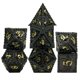 thumbnail image 2 of 7 piezas de dados poliédricos, números grandes irregulares, accesorios de negro dorado perfke dados poliédricos, 2 of 6