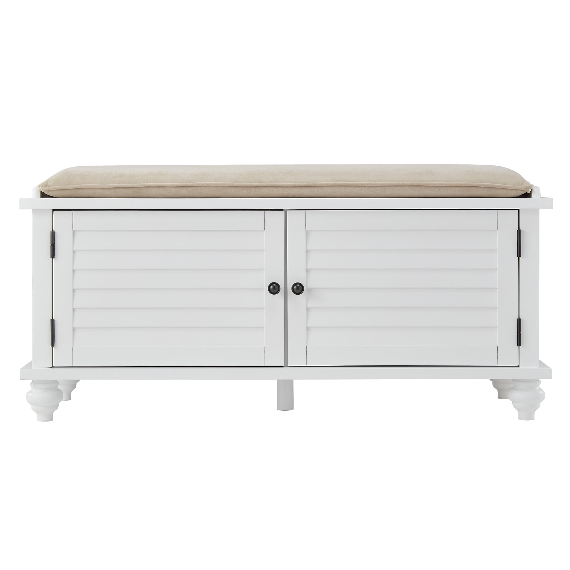 Weston Home Georgia Entryway Storage Bench with Cushion, White