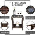 thumbnail image 4 of BOBOKY Outdoor Wicker Side Table Patio Side Tables for Outside, Tempered Glass Top Wicker Table with Storage End Table for Balcony Porch Deck, 17.8"D x 20"W x 17.8"H,Brown, 4 of 7