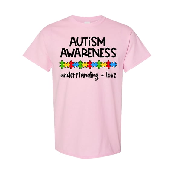 Inktastic Autism Awareness Understanding and Love with Puzzle Pieces T-Shirt