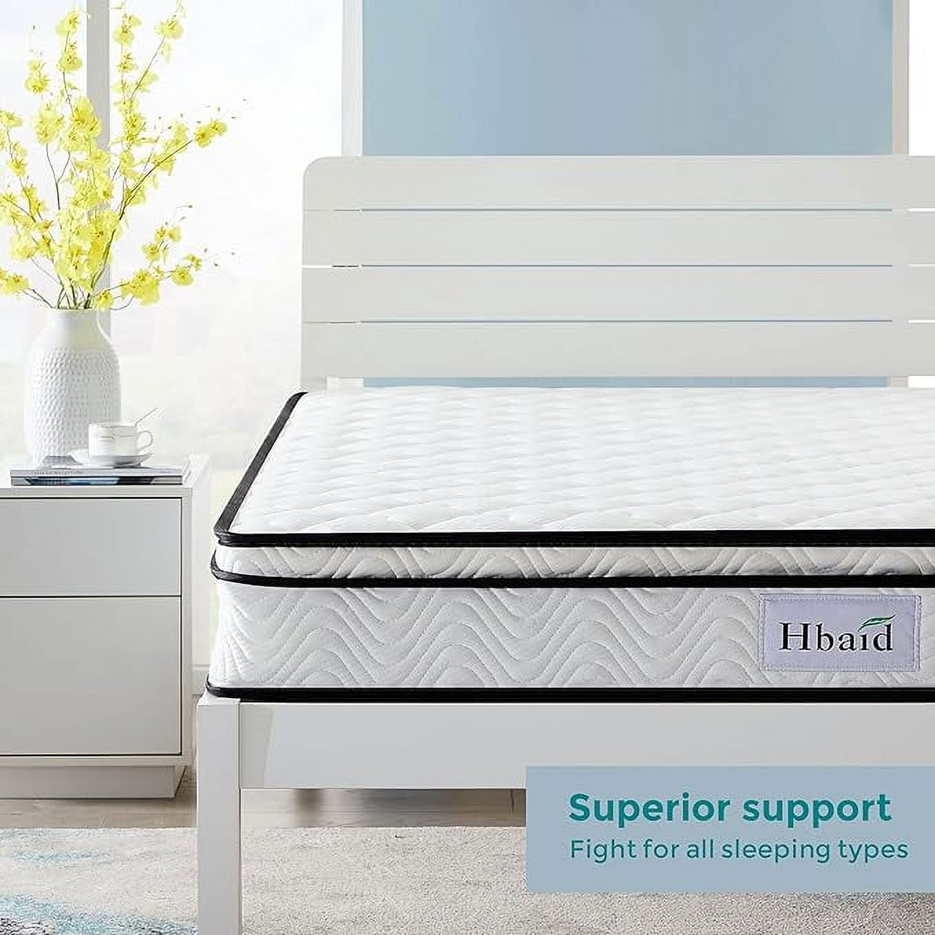 10 Inch Hybrid Mattress in a Box, Gel Inflation Memory Foam with Pocket Coils Innerspring for a Cool Sleep, Twin Size Mattress, Medium Firm