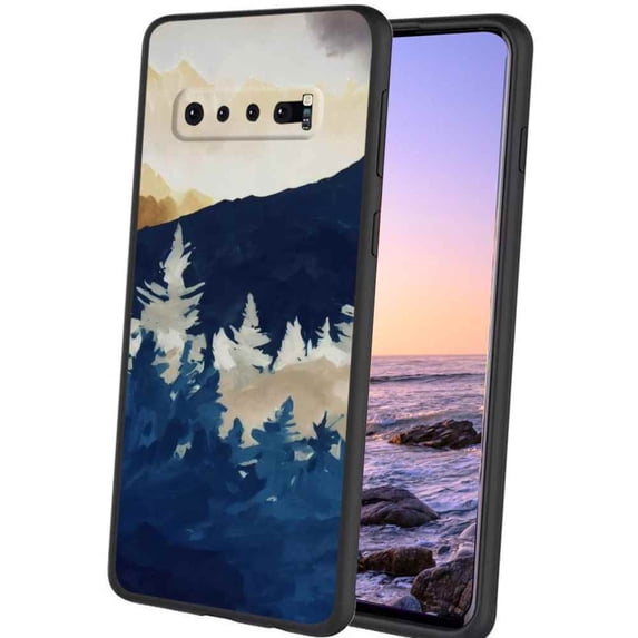 Compatible with Samsung Galaxy S10+ Plus Phone Case, Mountains-10 Case Men Women, Flexible Silicone Shockproof Case for Samsung Galaxy S10+ Plus
