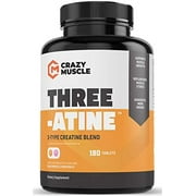 Creatine Pills (2 Month Supply) 5,000mg Per Serving - 180 Creatine Tablets (Better Than creatine Capsules) - Muscle Gain Supplement with 5g of Creatine Monohydrate, Pyruvate   AKG - Optimum Strength