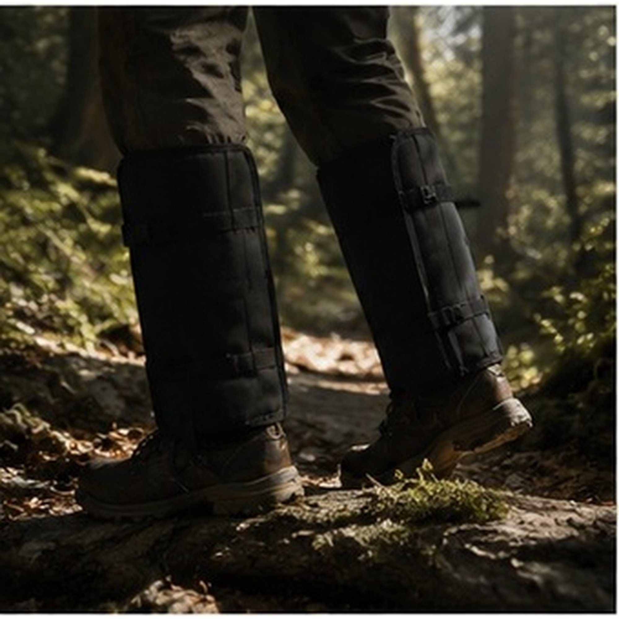 OUNONA Adjustable Snake Gaiters Black 600D Oxford Cloth Enhanced Protection for Outdoor Use 1Pair