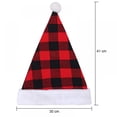 thumbnail image 2 of Santa Hat Christmas Buffalo Plaid Hat Classic Red Black Plaid Hat Xmas Party Decoration, 2 of 7