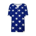 thumbnail image 3 of yunLCZ Women Shirts Women's Independence Day Printed Button V Neck Short Sleeved Shirt, 3 of 4