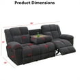 thumbnail image 2 of Aukfa 3-Piece Recliner Sofa Set - 89" 3 Seat Recliner w/ Flip Backrest Cupholder, Home Theater Seating, Gray, 2 of 9