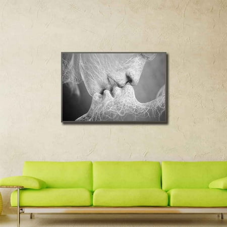 Electronicheart Abstract Black White Love Kiss Canvas Art Printed Oil Paintings Posters Pictures For Home Wall Decoration Walmart Canada
