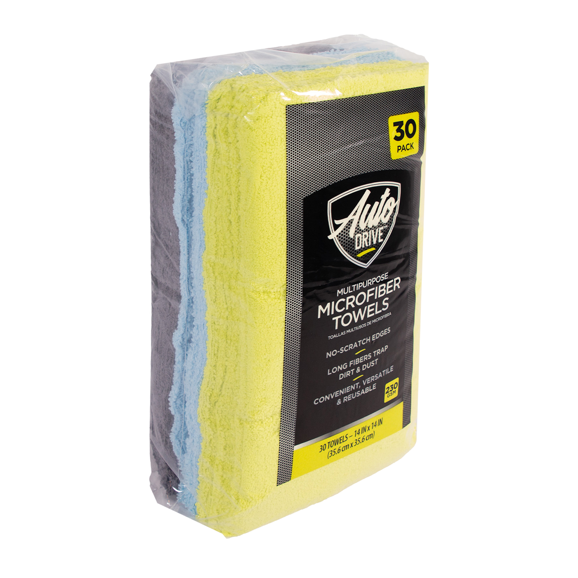 Auto Drive Microfiber Cleaning Towels, 14x14 In, 30 Pack photo 2