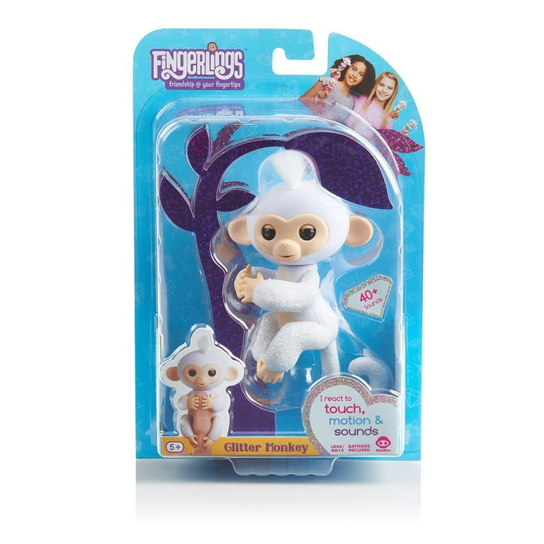 Fingerlings Glitter Monkey Sugar (White Glitter) Interactive