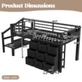 thumbnail image 5 of Leumius Twin Size Loft Bed with Storage Drawers and Stairs,Metal Loft Bed with Lights and Ample Under-bed Spaces,Multi-Storage Spaces,Black, 5 of 15