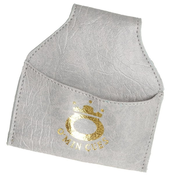 Bolsa de billar con Soporte de tiza para piscina de primera Sunnimix Bolsa de tacos de cuero de PU gris