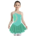 thumbnail image 1 of Yeahdor Robe de Danse Moderne Sans Manches pour Filles, Robe de Patinage Artistique, 6-16 Ans, Vert 14, 1 of 7