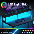 thumbnail image 4 of Casacomoda 98" Computer Desk with USB Ports & Power Outlets, Large Gaming Desk with Display Stand & LED Strip, Storage Shelves for Home Office, Suitable for 2 People Use, Black, 4 of 8