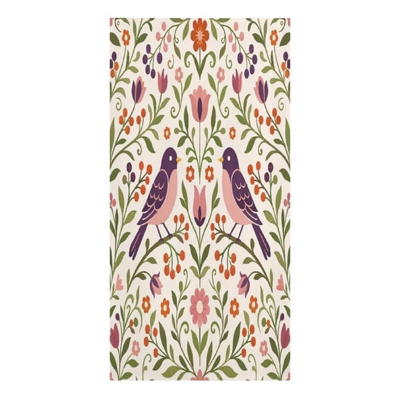 RKSupls Bird Flower Chintz Pattern Microfiber Beach Towel Absorbent Compact Towels for Swimming Pool Beach Travel Things for Vacation Essentials Adult Gift,61.4×30.3Inch