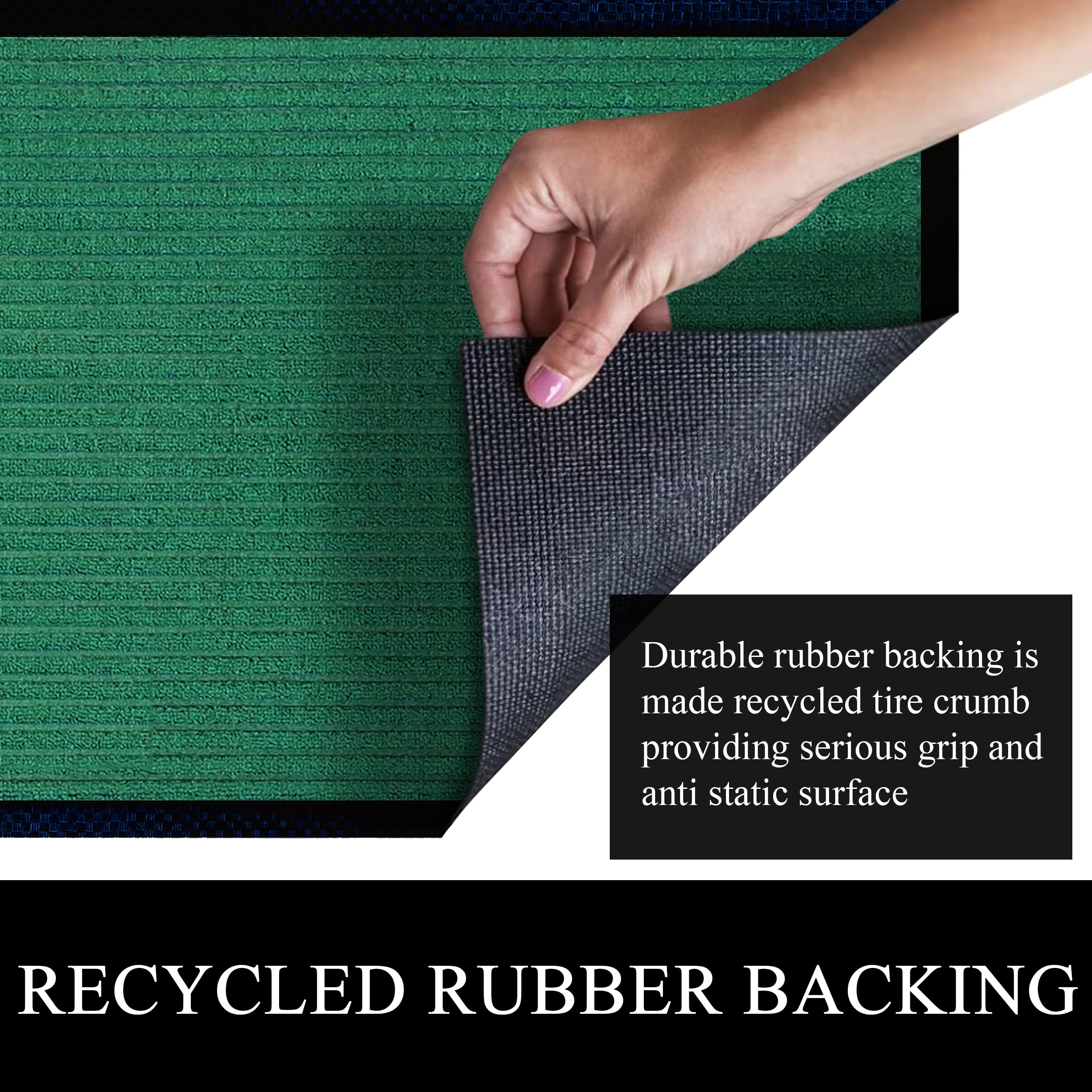 A1HC Indoor Outdoor Mat, Front and Back Entrance Welcome Mats, Large Front Door Patio Mats 47X71 Inches, Non-Slip Easy Clean Entrance Washable Large Size Doormats, Green