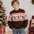 thumbnail image 2 of JAJAHO Kids Boys Christmas Sweatshirt Christmas Tree Print Crew Neck Pullover Xmas Holiday Tops For 2-14 Years, 2 of 5