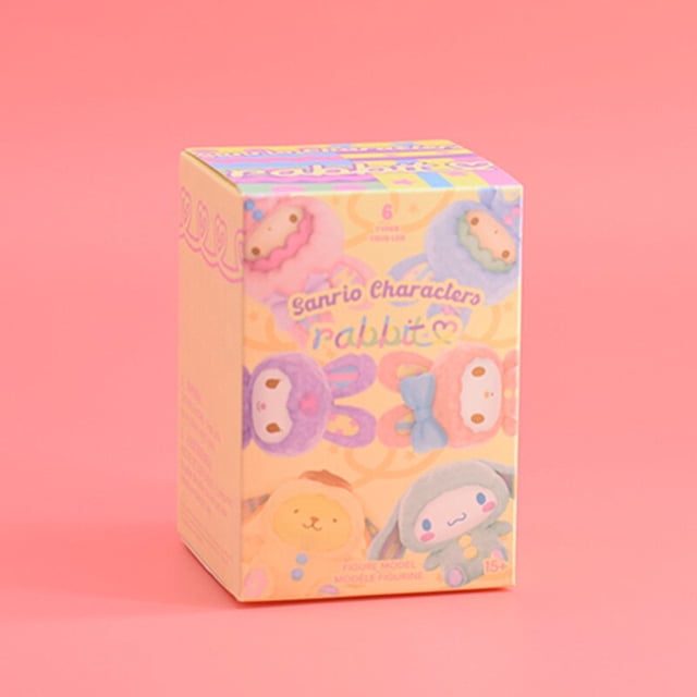 Personajes de Sanrio, Hello Kitty, My Melody, Cinnamoroll, Kuromi, Cosplay, conejos, muñeco flocado, caja ciega, adornos de mesa