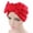 Red, variant on Womens Stretchy Cotton Bowknot Women Turban Hat Chemo Beanies Hijab Headwear Cap Head Cover
