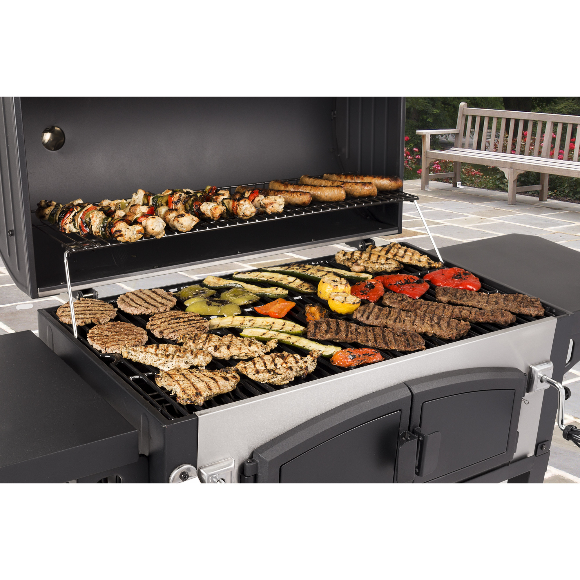 Dyna-Glo DGN576SNC-D Dual Chamber Stainless Steel Charcoal BBQ Grill - image 5 of 12