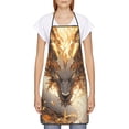 thumbnail image 2 of Fuzoiu Golden Horned White Dragon Print Waterproof Apron, Kitchen Apron for Women Men Chef, Apron for Christmas Dinner Party Cooking Baking Crafting House Cleaning Kitchen, 2 of 7