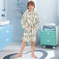 thumbnail image 5 of FORMRS Niños Bathrobe Unisex Hooded Robe Soft Plush Pajamas Sleepwear, Size 2-3T, Leaves Pattern, 5 of 7