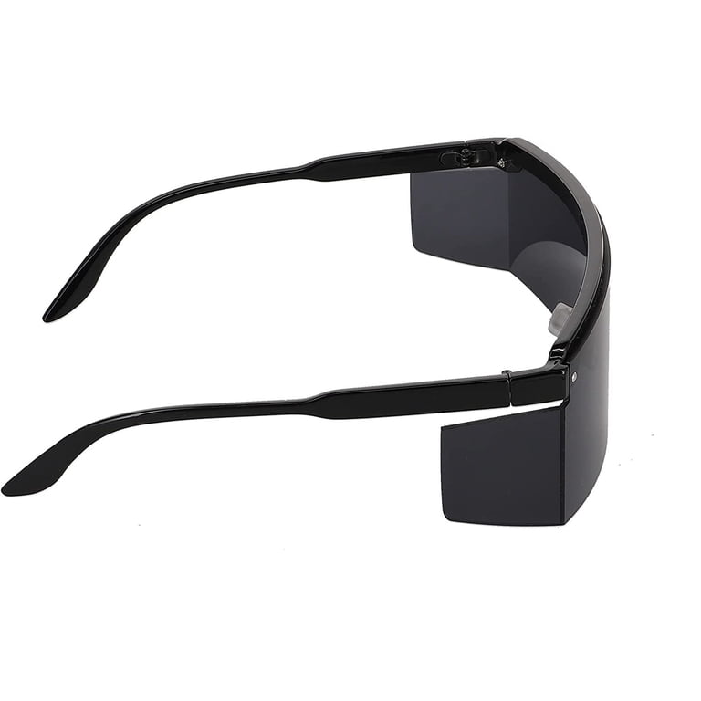 Flat Top Oversized Shield Rimless Wrap Square Sunglasses 