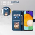 thumbnail image 6 of Cutyskin For Samsung Galaxy A12 4G Wallet Case with [RFID Blocking] Card Holder,Flip Kickstand Magnetic Clasp PU Leather Premium High Quality Retro with Hand Strap Shockproof Case,Blue, 6 of 8
