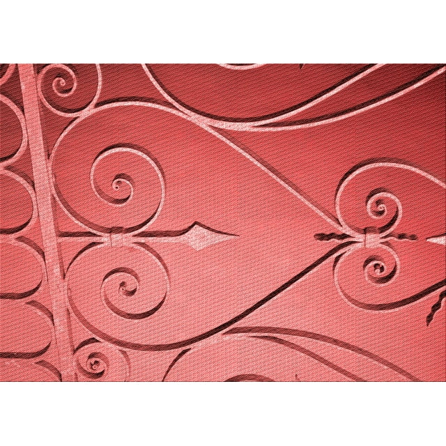 Ahgly Company Tapis d'Intérieur Rectangulaires Transitionnels Rouges Lavables à la Machine, 7 Pieds x 10 Pieds